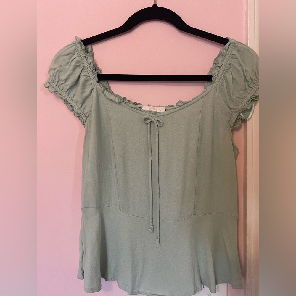 Mint green top